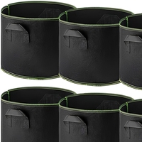 Sacs de culture robustes et respirants en tissu non tissé épaissi de 1 à 2 mm, 5 gallons, avec poignées à double couture renforcées et étiquettes pour plantes