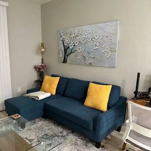 Peinture à l'huile texturée Impasto Blossom Serenade personnalisée, œuvre d'art abstraite moderne de luxe sur toile, décoration murale apaisante faite à la main haut de gamme - Product Image 1