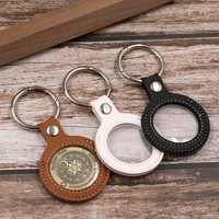 Bolsa de almacenamiento de medalla conmemorativa de cuero de envío rápido, llaveros, funda protectora de la empresa de monedas conmemorativas, llavero de cuero