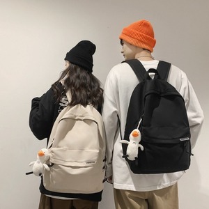 Unisex Giản Dị Trọng Lượng Nhẹ Đơn Giản Màu Sắc Rắn Thư In Đa Chức Năng Giảm Tải Zip Du Lịch Schoolbag Ba Lô - Product Image 2