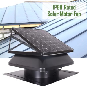 Ventilateur axial solaire extérieur 50W 14'' DC 24V avec roulement à billes, contrôle à distance par application, haute vitesse, garantie 5 ans, extracteur d'air industriel - Product Image 1
