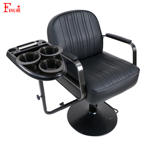 OEM 360 °   Chaise de barbier pivotante avec plateau intégré, plateau à outils en métal pour salon de coiffure, pour la coloration des cheveux - Product Image 6