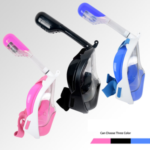 قناع غطس كامل للوجه مزود بأنبوب تنفس جاف من السيليكون من الأعلى معدات الغطس لسهولة التنفس من الأنف - Product Image 1