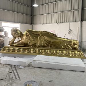 Statue de <span class=keywords><strong>Bouddha</strong></span> dorée de grande taille de 4,7 m, projets culturels religieux de temple, paysage, sculpture de <span class=keywords><strong>Bouddha</strong></span> allongé en fibre de verre surdimensionnée - Product Image 1