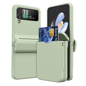 Inserción de tarjeta Frosting ranura para tarjeta funda de teléfono de bolsillo para <span class=keywords><strong>Samsung</strong></span> Galaxy Z Flip 6 tarjeta Hold Wallet funda móvil para Z Flip 6 5 4 3 - Product Image 1