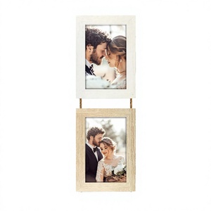 Ensemble de cadres photo modernes en bois avec impression UV, design élégant rectangulaire pour photos de mariage, à suspendre horizontalement - Product Image 4