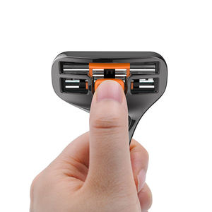 Pistolet Vintage professionnel-rasoir de sécurité ouvert papillon en métal noir-Kit de rasage classique à <span class=keywords><strong>double</strong></span> tranchant pour homme - Product Image 3