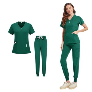 Comfortable Stretch Quick-Drying Short Sleeve Scrubs Uniform Set Unisex Moisture Wicking Hospital Workwear Split Set - Product Image 5