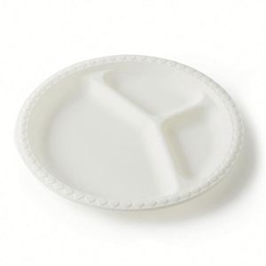 Assiette ronde jetable biodégradable en pâte de maïs de 8 pouces, taille personnalisée, vente en gros - Product Image 2