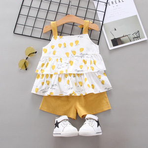 Taiwan Online Shopping Print <b>Spaghetti</b> <b>Strap</b> Fresh Wear Clothing Full Beauty Korean Top Blouse Sleeveless Set for Summer - Product Image 3