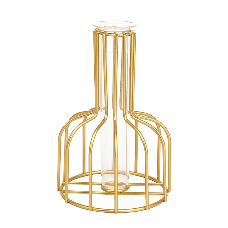 Ваза для цветов с железной линией, металлический держатель для гидропонных растений в скандинавском стиле, настольное украшение для дома, Современная ваза для цветов