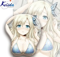 Tapis de souris personnalisé en gel de silicone avec repose-poignet, motif seins sexy et anime