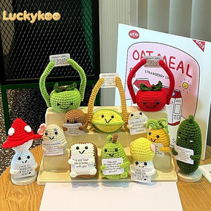 Luckykoo ของขวัญผักดองช่วยปลอบประโลมใจสำหรับเด็กตุ๊กตาผ้าขนนุ่มน่ารักของเล่นมันฝรั่งเชิงบวกพวงกุญแจสัตว์โครเชต์ - Product Image 5