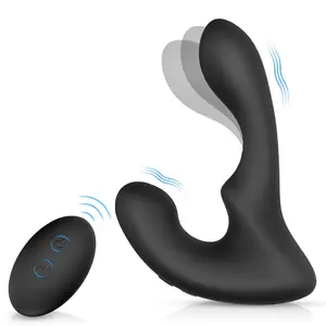 Tapón anal masajeador de próstata con control remoto para mujer y hombre, con 9 modos de rotación de velocidad de vibración, con control remoto, para mujer y hombre