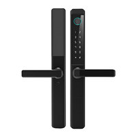 Cerradura Inteligente de Aluminio para Exteriores, Impermeable, con Huella Dactilar y Contraseña, para Almacenamiento de Datos en la Nube, para Puerta de Balcón