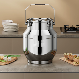 Baril scellé en acier inoxydable de qualité alimentaire pour le stockage et le transport d'huile, de lait, de thé, de vin, seau extra épais, boîte à riz domestique - Product Image 1