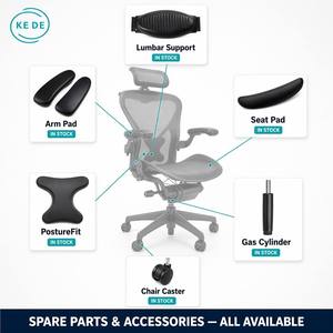 Almohadillas para Reposabrazos de Silla <span class=keywords><strong>Aeron</strong></span> de PU, 280x95x55mm, Par Izquierdo y Derecho, Repuestos Ergonómicos para Silla de Oficina, Suministro de Fábrica - Product Image 5