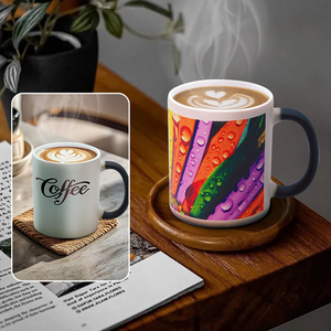 Bán buôn 11oz Matte Đen gốm cốc cà phê thăng hoa ma thuật <span class=keywords><strong>colour</strong></span> thay đổi drinkware - Product Image 6