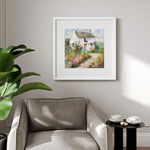 <span class=keywords><strong>Peinture</strong></span> à l'huile de chalet irlandais peinte à la main, <span class=keywords><strong>paysage</strong></span> floral <span class=keywords><strong>romantique</strong></span> pour la décoration intérieure, tableau mural - Product Image 4