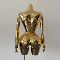 Maniquí de Medio Cuerpo Talla Grande Color Oro Rosa para Mujeres Curvilíneas, Maniquí de Exhibición de Ropa con Glúteos y Pechos Grandes