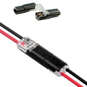 ไม่ต้องใช้สายถอดสายไฟ2พินขั้วต่อสายไฟ LED แบบเสียบได้2ทางสำหรับขั้วต่อสายไฟเชื่อมต่ออเนกประสงค์ขนาดกะทัดรัดและรวดเร็ว AWG 22-18 - Product Image 1