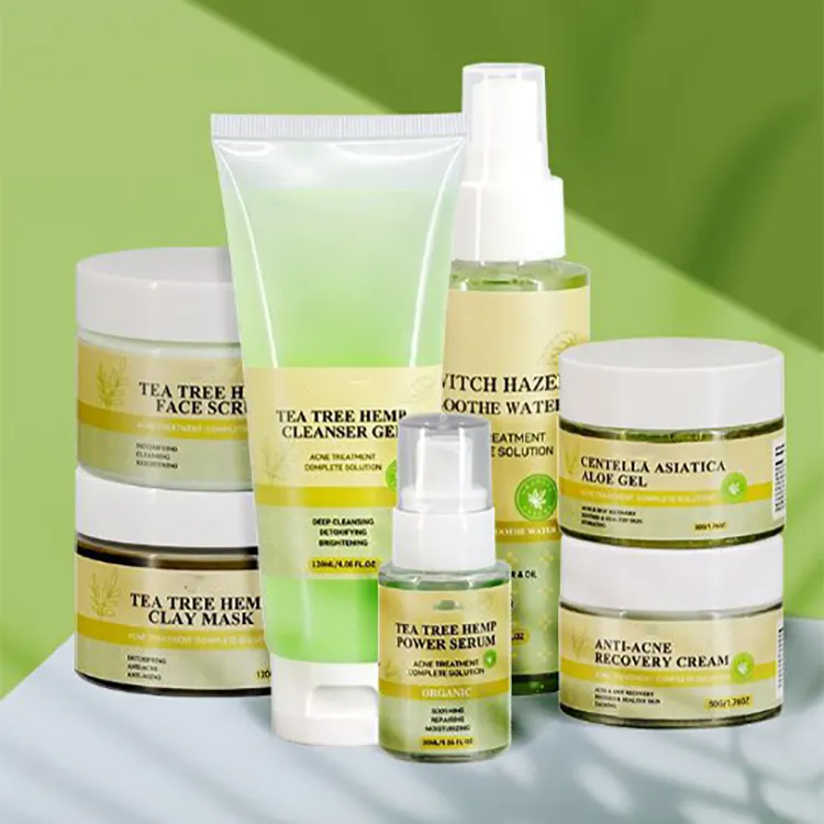 korean brightening skin care sets cream organic moisturizing vitamin c kits facial set tea tree acne treatment skin care gift