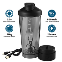 Bouteille de protéines Tritan sans BPA de 600 ml avec logo personnalisé 2025, mélangeur électrique anti-fuite pour le sport, la remise en forme et la salle de sport