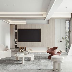 Meuble TV moderne pour salon, ensemble complet, avec portes vitrées, design tendance - Product Image 5