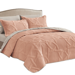 Set di 3 Pezzi Trapuntati per Letto, Lussuoso <span class=keywords><strong>Copriletto</strong></span> in Fibra di Poliestere 100% per Hotel, <span class=keywords><strong>Copriletto</strong></span> <span class=keywords><strong>Matrimoniale</strong></span> - Product Image 1