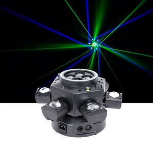 Source de lumière laser <span class=keywords><strong>LED</strong></span> 6 bras Bee Eyes RGBW, <span class=keywords><strong>effet</strong></span> <span class=keywords><strong>stroboscopique</strong></span>, activé par le son, contrôle DMX512, <span class=keywords><strong>ampoule</strong></span> E27, tête mobile pour parc à thème - Product Image 3