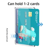 Porte-cartes magnétique personnalisé pour cadeau promotionnel, étui transparent, rangement pour 2 cartes, portefeuille portable, cadeau bancaire