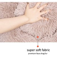 XL Jumbo 120cm Flauschiges Wasserdichtes Indoor-Beruhigungs-Schlafbett für Haustiere Klassischer Stil Kunstfell Einfarbig für Katzen und Hunde Alle Jahreszeiten