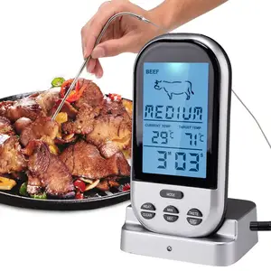 Termómetro Digital inalámbrico con control remoto para alimentos, para cocinar, hornear, líquidos, dulces, asar, barbacoa y freidora de aire, 65 pies