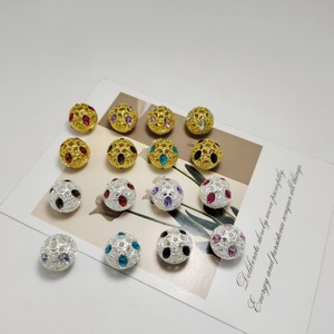 Electroplated Alloy Zircon Hollow Bead Round Sphere With Straight Hole For <b>Pen</b> Beads 076 Jinhua Winter 2025 - Product Image 1
