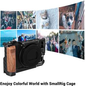 2434 Cage pour caméras <span class=keywords><strong>Sony</strong></span> <span class=keywords><strong>RX100</strong></span> VII <span class=keywords><strong>RX100</strong></span> VI Caractéristiques Poignée latérale en bois Support de chaussure froide pour microphone pour bricolage - Product Image 2