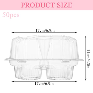 Boîte d'emballage alimentaire en plastique jetable écologique en gros, boîte à gâteau à 6 compartiments en forme de coquille - Product Image 2