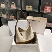 Sacs pour femmes, sac fourre-tout Maraud en jacquard papillon, sac à bandoulière à pois grande capacité, sac panier tissé à porter en bandoulière