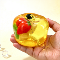Jouet Squishy Pomme Vaseline de Haute Qualité, Jouet Anti-Stress Rempli de Fruits avec Boîte d'Affichage en PVC, Vente en Gros