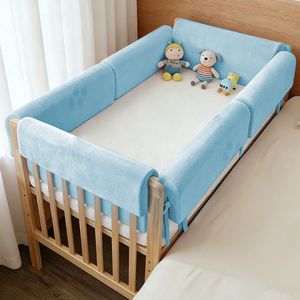 Vente en gros <span class=keywords><strong>de</strong></span> barrières <span class=keywords><strong>de</strong></span> sécurité pour lit <span class=keywords><strong>de</strong></span> bébé et tout-petit, en velours moderne, amovibles, en mousse souple, pour la chambre à coucher - Product Image 2