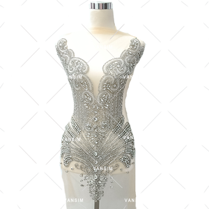 Aplique de Pedrería Brillante Plateado, Dorado y <span class=keywords><strong>Rosa</strong></span> para <span class=keywords><strong>Vestido</strong></span>, Ideal para Bodas, Fiestas, Desfiles de Moda, Carnavales y Disfraces de Baile - Product Image 2