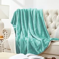 Couverture en polaire Sherpa solide luxueuse pour canapé-lit réversible floue douce confortable chaude couverture personnalisée Turquoise