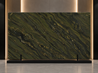 Dalle de marbre poli Monet Forest pour panneau mural en bois massif, comptoir de bar, plateau de console, carrelage mural de douche et découpe sur mesure
