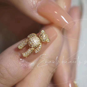 เครื่องเพ้นท์เล็บ360แบบหมุนได้ทำจากโลหะผสมเพทายรูปหมีน่ารักได้รับความนิยมใช้ตกแต่งสปาเล็บ - Product Image 4