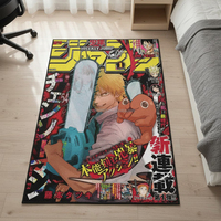 Tapis et moquette rectangulaires Chainsaw Man Anime 100CM à poils plats découpés et tuftés, style Shoggy, pour salon et chambre à coucher