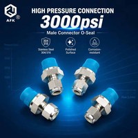 Connecteur mâle en acier inoxydable AFK-LOK 304/316 pour joint collé 1/8-3/8 fileté avec raccord de bague d'étanchéité