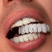 Grillz personnalisés en diamant VVS fin et invisible, bijoux corporels plaqués or, style Hip Hop, livraison rapide, pour mariage et fête