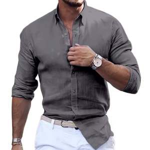 <span class=keywords><strong>Chemise</strong></span> habillée pour homme sur mesure Coupe régulière Rayures fines Boutons sur le devant Col boutonné <span class=keywords><strong>Chemise</strong></span> décontractée pour homme - Product Image 5