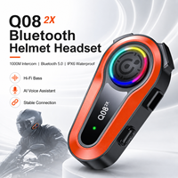Intercom pour moto, casque de moto, système de communication sans fil étanche pour la musique, les appels et la navigation
