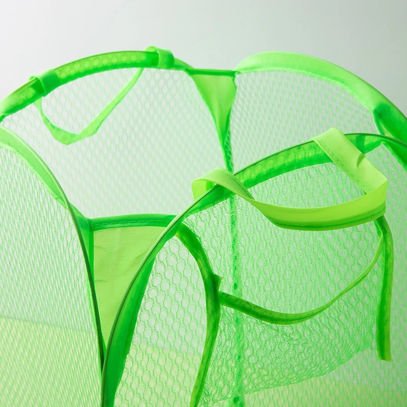 Foldable nylon mesh pop-up organization storage household candy color Home family storage Toy container Laundry basket bag