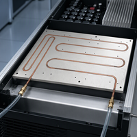 Plaque de refroidissement liquide en aluminium sur mesure avec dissipateur thermique à tubes de cuivre intégrés pour alimentation électrique